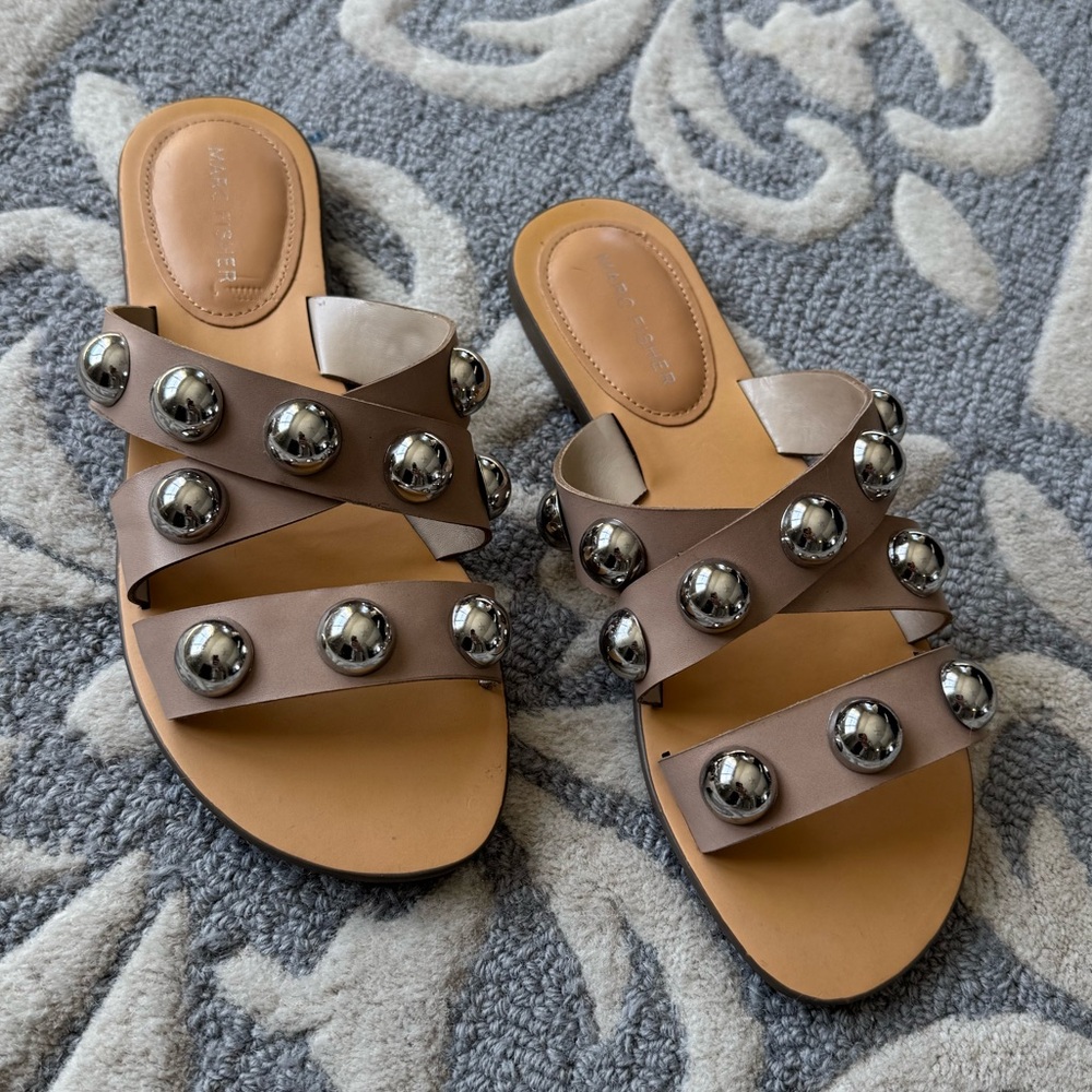 Women's Marc Fisher Sandals with Silver Accents.